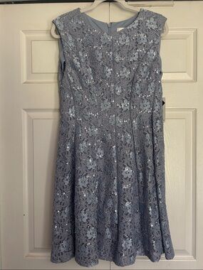 SD Collection Light Lavender Lace Sequin Dress